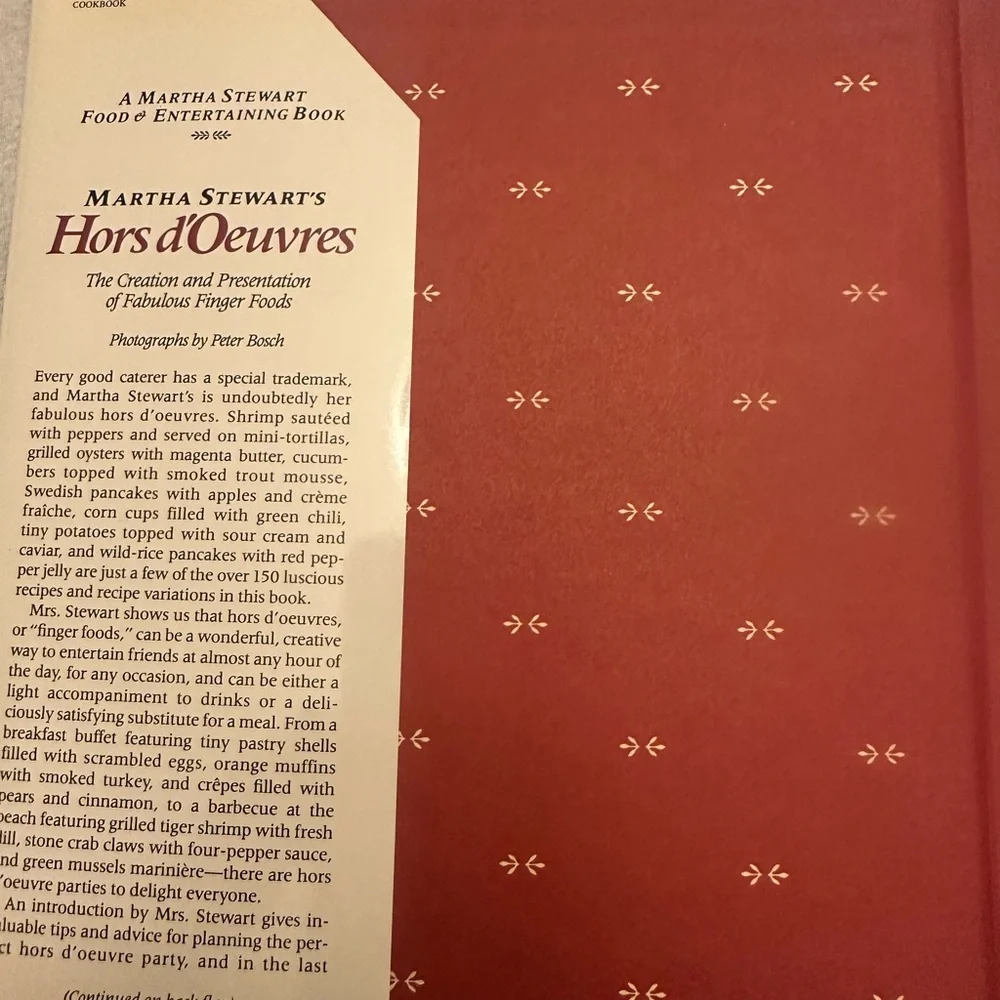 1984 Martha Stewart's Hors d'Oeuvres Cookbook - First Edition